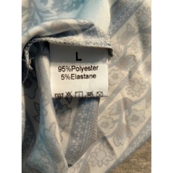 New Gliget Back Tie Blue & White Floral Halter Dress Women's Large (8/10) - Picture 6 of 7